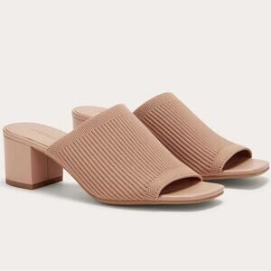 Everlane Glove Mule ReKnit Blush Tan Block Heel Sandal Size 10.5 New Without Box